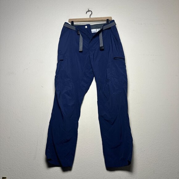 Columbia Tech Utility Pant Men 36x32 Blue Omni Shade Elastic Belt Winter Gorp - Picture 1 of 12